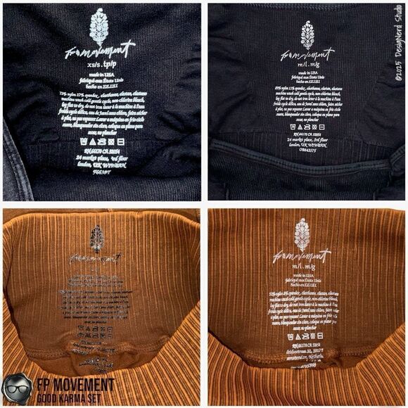 FP MOVEMENT GOOD KARMA SET BLACK SQUARE NECK BRA + TOASTED COCONUT FLARE LEGGING - Picture 12 of 15